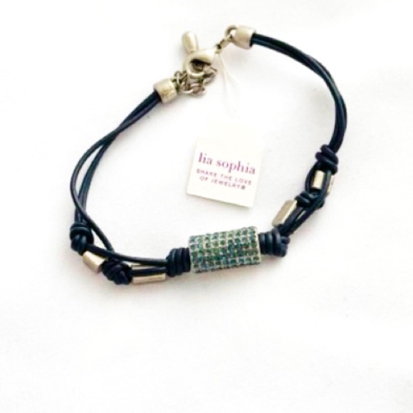 Lia Sophia Jewelry - Lia Sophia Blue Crystal and Leather Bracelet